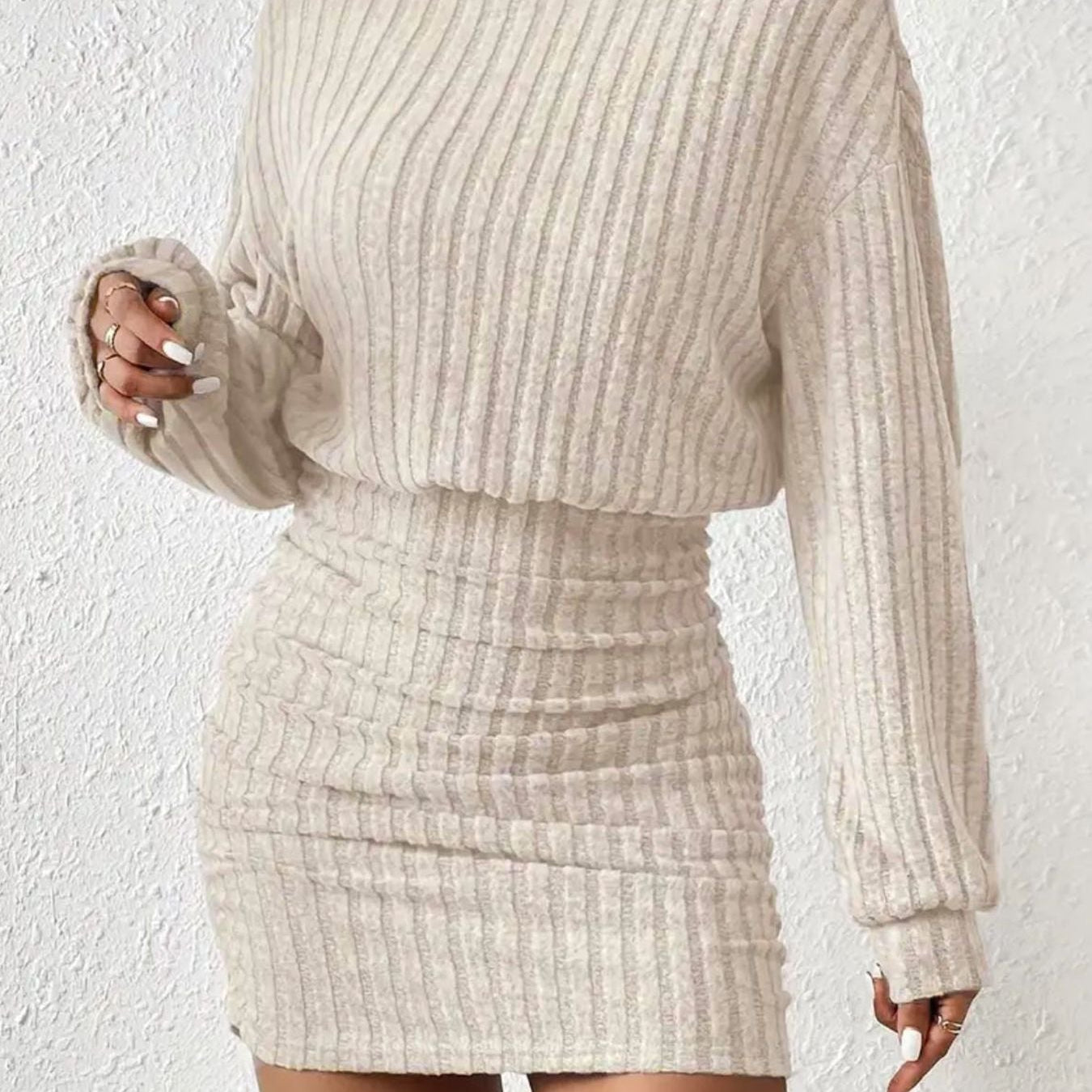 POPPY™ - Minimalistische geribbelde coltrui-jurk