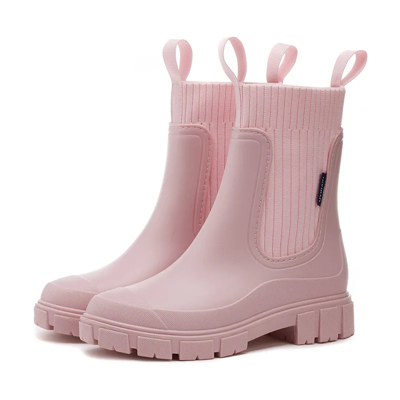 Antislip, waterdichte laarzen met dikke zool tot halverwege de kuit