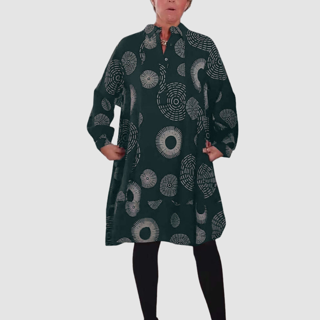 Haydie™ Casual jurk met revers en geometrische print