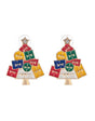 Cadeauboom kerstoorbel in rood, geel, groen en blauw
