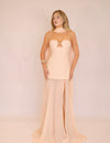 Riviera maxi-jurk en sjaal in nude roze