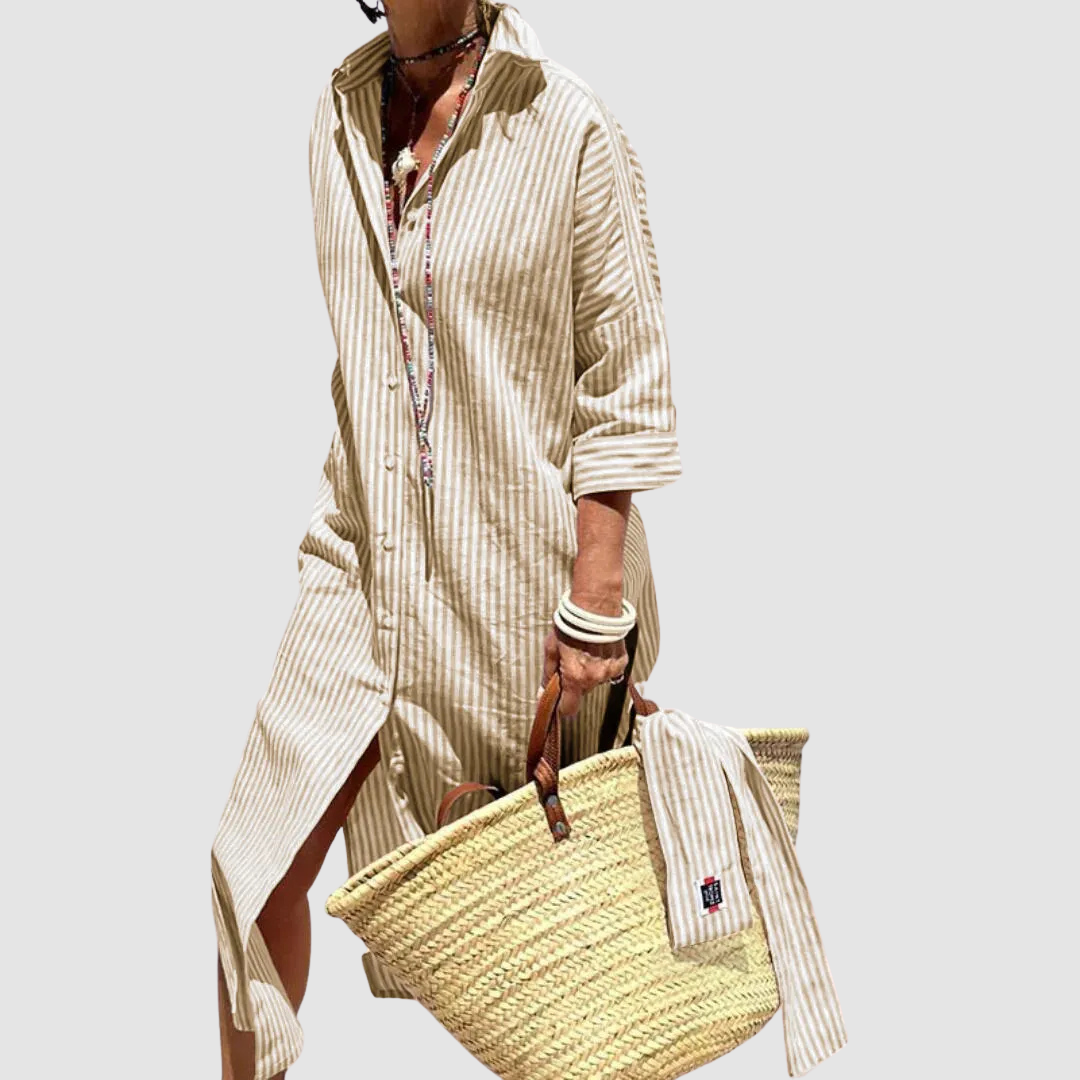 Nichole™ elegante gestreepte zomerjurk