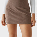 Korte A-lijn corduroy casual rok