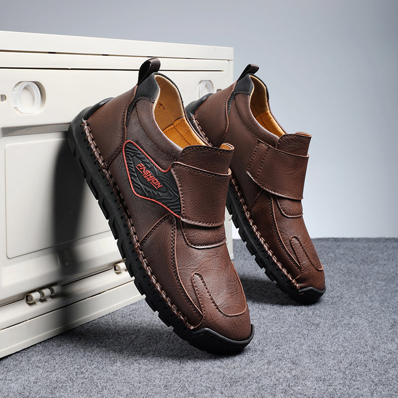 Casual vintage antislip platte loafers met voetboogondersteuning