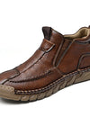 Retro leren herenlaarzen met rits, ontworpen voor comfort en waterdicht, geschikt voor elk seizoen.
