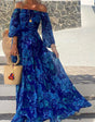 Penelope - Maxi-jurk met bloemenprint en blote schouders