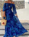 Penelope - Maxi-jurk met bloemenprint en blote schouders