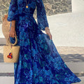 Penelope - Maxi-jurk met bloemenprint en blote schouders