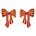 VOORVERKOOP, LEVERBAAR VANAF 15 NOVEMBER - Kerstoorbel met strik in rood en goud