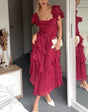 Quinlan - Elegante jurk met hoge taille en kanten afwerking
