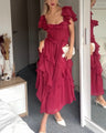 Quinlan - Elegante jurk met hoge taille en kanten afwerking