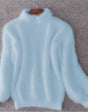 Losse, effen gebreide trui - vintage Angora trui