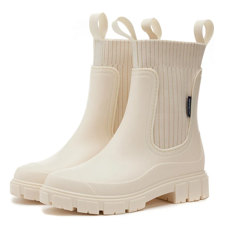 Antislip, waterdichte laarzen met dikke zool tot halverwege de kuit