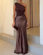 Patricia™ | Elegante maxi-jurk met asymmetrische halslijn en plooien