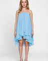 Elegante halterjurk met ruches