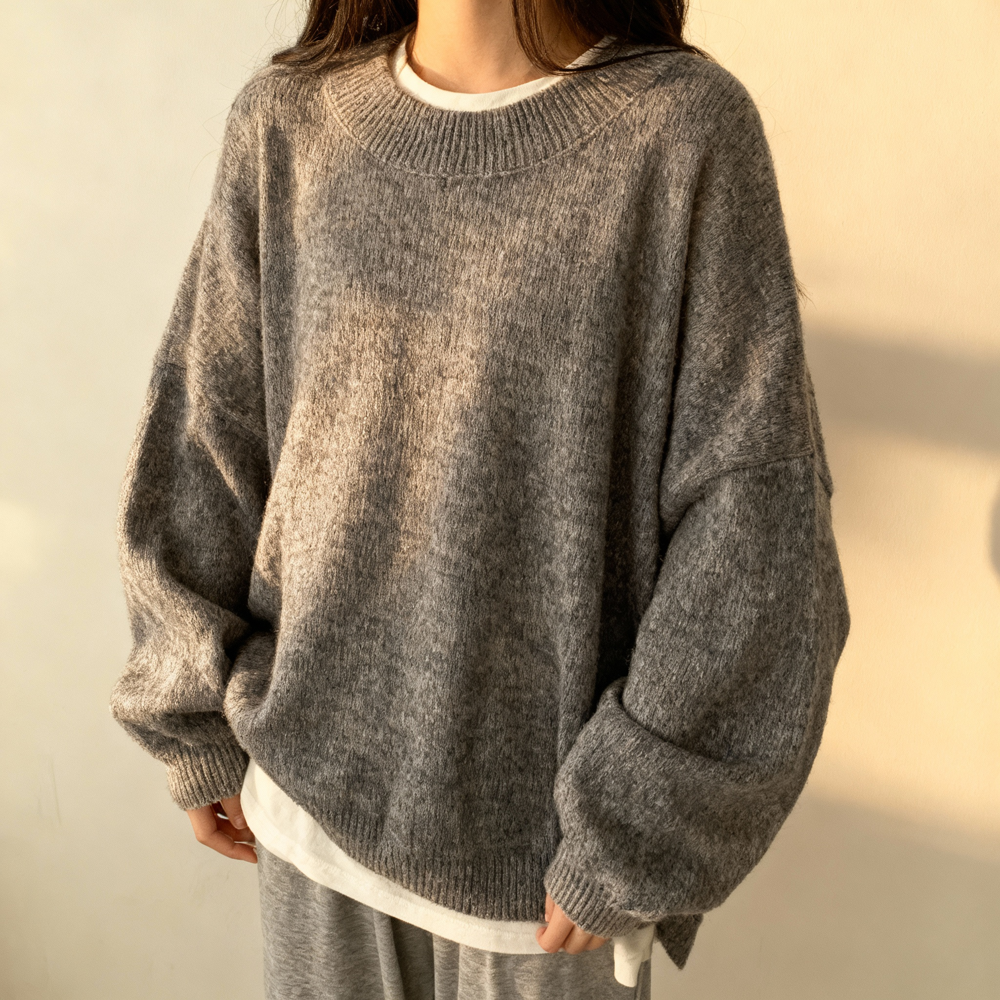 De oversized fleece trui