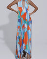 Shalia - Sensuele maxi-jurk met halternek en plooien