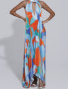 Shalia - Sensuele maxi-jurk met halternek en plooien