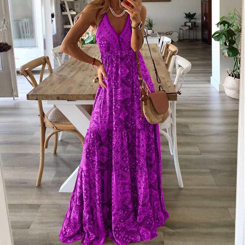 Wren - Boho maxi-jurk met spaghettibandjes en V-hals
