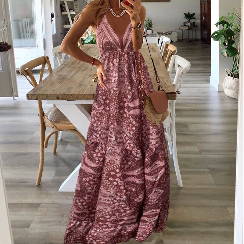 Wren - Boho maxi-jurk met spaghettibandjes en V-hals