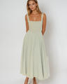 Trinity - Elegante effen mouwloze A-lijn midi-jurk