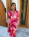 Emilia - Roze Mirage feestjurk