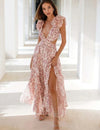 Lexi - Elegante maxi-jurk met open rug en ruches