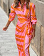 Bernice - Gestreepte midi-jurk