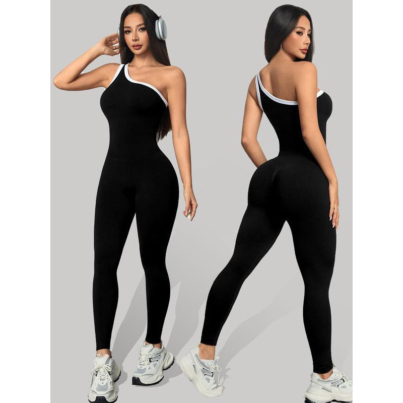 Elara IceSilk jumpsuit met één schouder