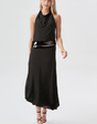 Velura™ Maxi-jurk met open rug en halternek