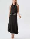Velura™ Maxi-jurk met open rug en halternek