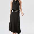 Velura™ Maxi-jurk met open rug en halternek