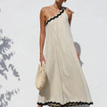 Effenkleurige casual jurk