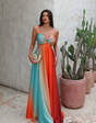 Solana Vibe – Maxi-jurk met open rug en boho-uitsnijdingen