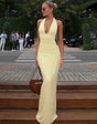 De Soleil halter midi-jurk met open rug