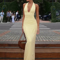 De Soleil halter midi-jurk met open rug
