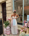 Cyrille - Elegante maxi-jurk met bandjes en patchwork