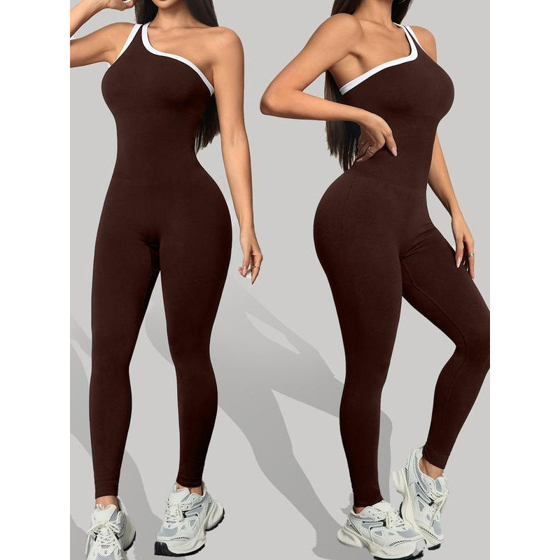 Elara IceSilk jumpsuit met één schouder
