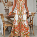 SOLINA™ maxi-jurk met bloemenhalter