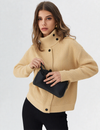 Asymmetrisch gebreid vest met knoopsluiting