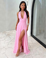 Shaina - Trendy maxi-jurk met V-hals en split