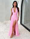 Shaina - Trendy maxi-jurk met V-hals en split