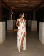 Middernachtroze maxi-jurk met split