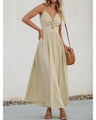 Effenkleurige geplooide jurk