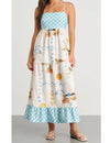 SunSketch Maxi-jurk met spaghettibandjes