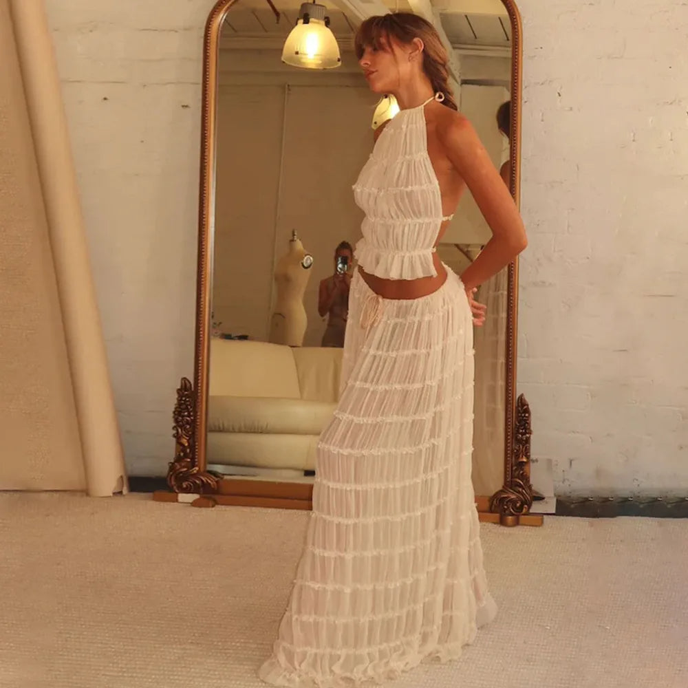 Isla Maxi Set met Vetersluiting – Elegante Tweedelige Halterset