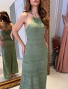 Seafoam Siren gebreide midi-jurk