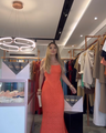 LunaWave Hollow-Out Slip Maxi Jurk