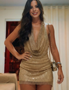 Selene jurk met open rug en glitters