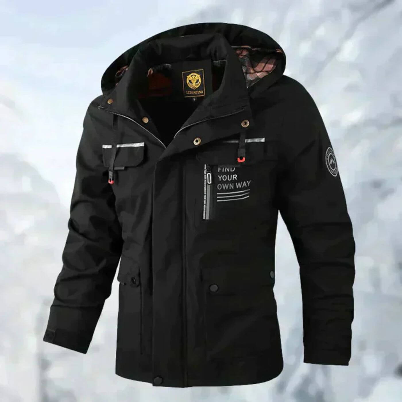 Waterdichte outdoorjas voor heren, geschikt voor de herfst en winter.